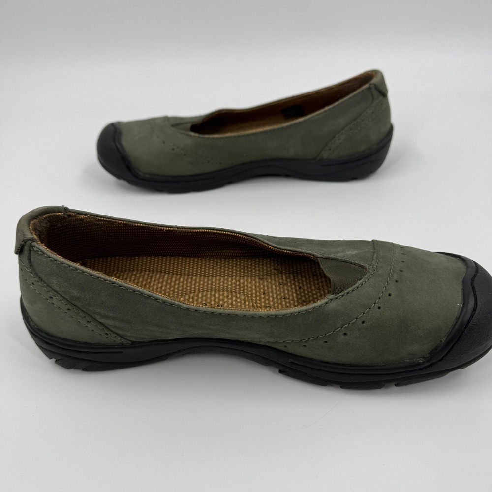 KEEN Presidio MJ Olive Green Nubuck Leather‎ Flats Comfort Shoes Womens 8 - Picture 12 of 14